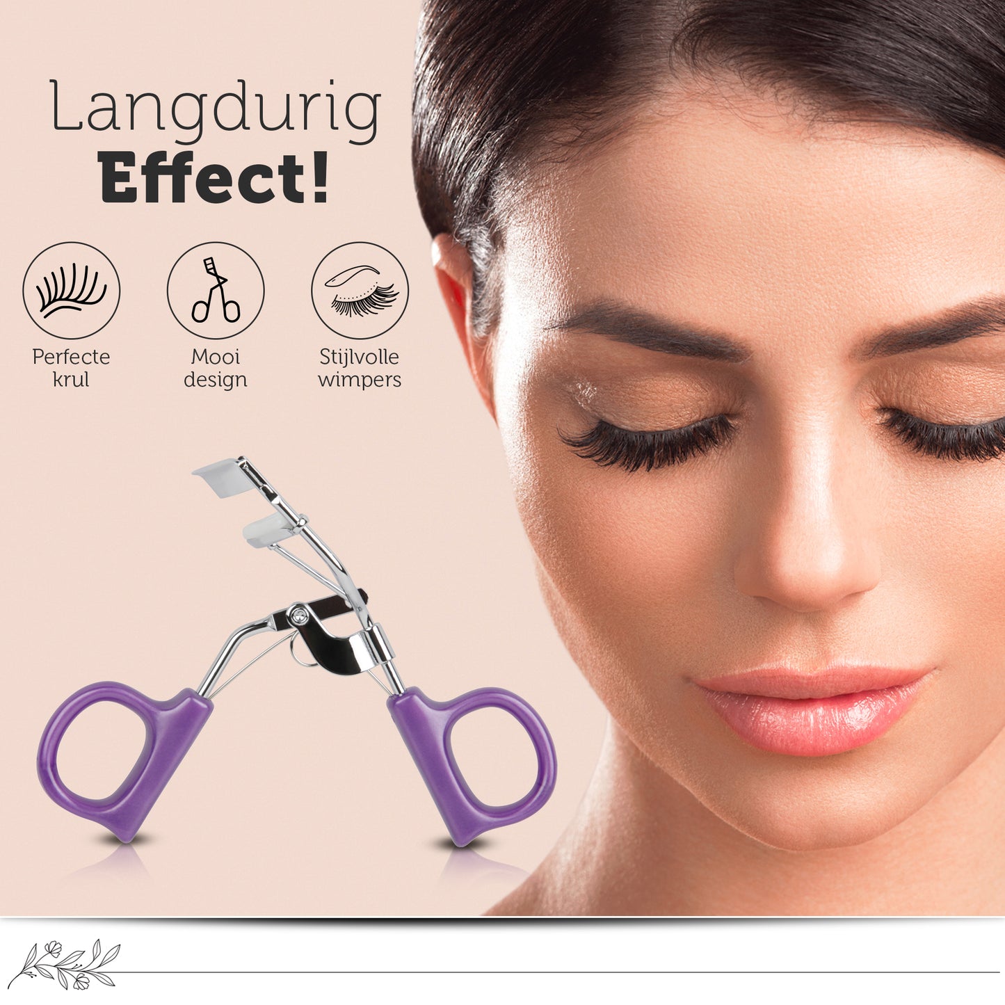 INTER-ESQUE® Wimperkruller - Eyelash Curler + 5x Gratis Extra Siliconen Pad - Paars