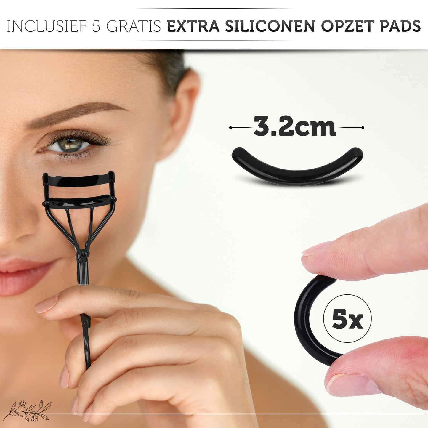 INTER-ESQUE® Wimperkruller + 5x Gratis Extra Siliconen Pad - Zwart