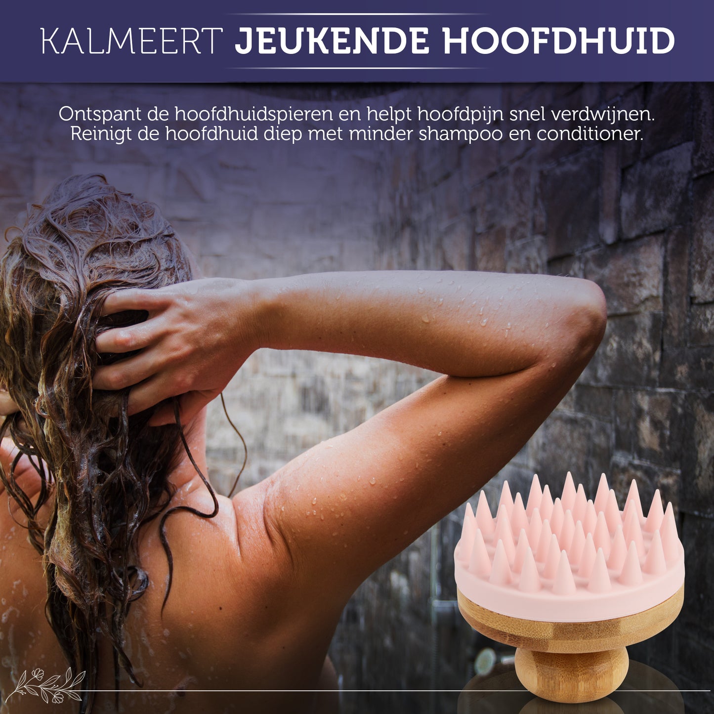 INTER-ESQUE® Scalp Massager - Haarborstel - Scalp Brush - Scalp Scrub - Roze