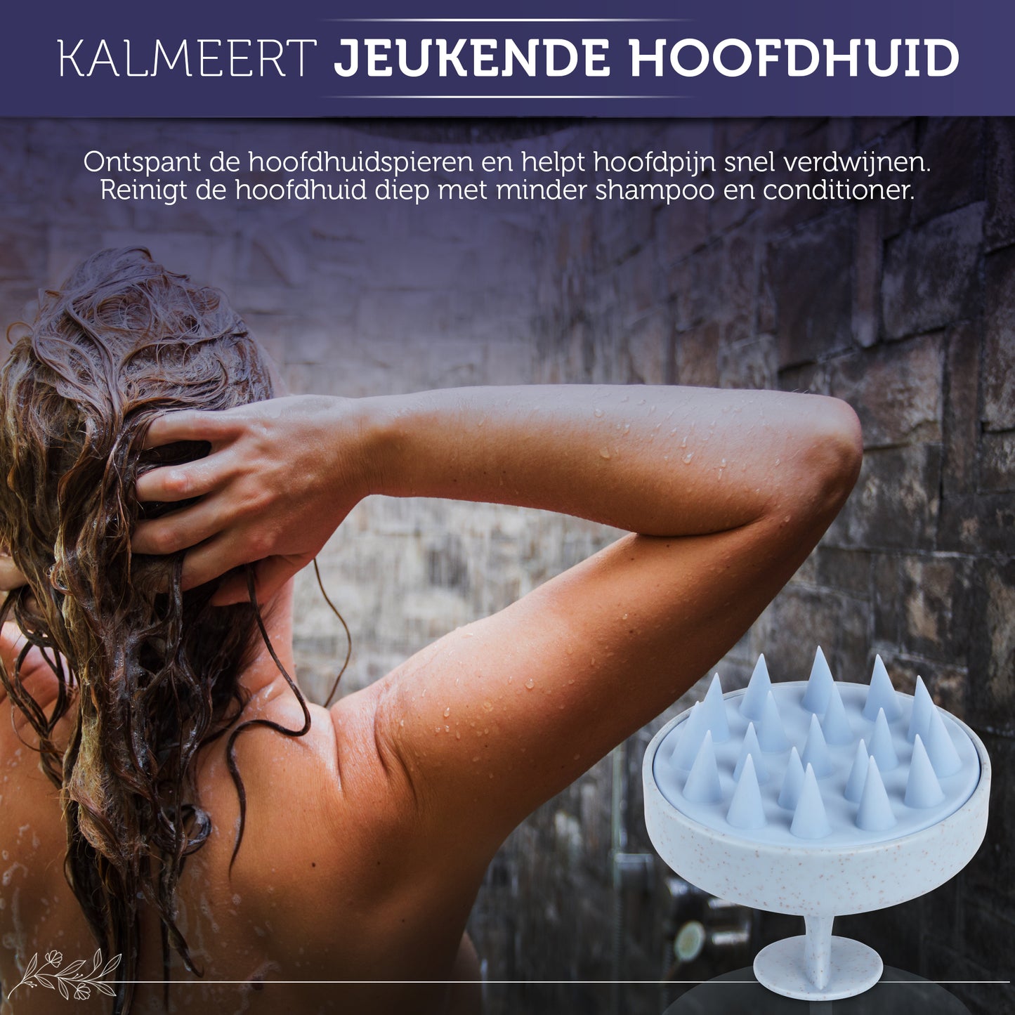 INTER-ESQUE® Scalp Massager - Scalp Brush - Massage Borstel - Blauw