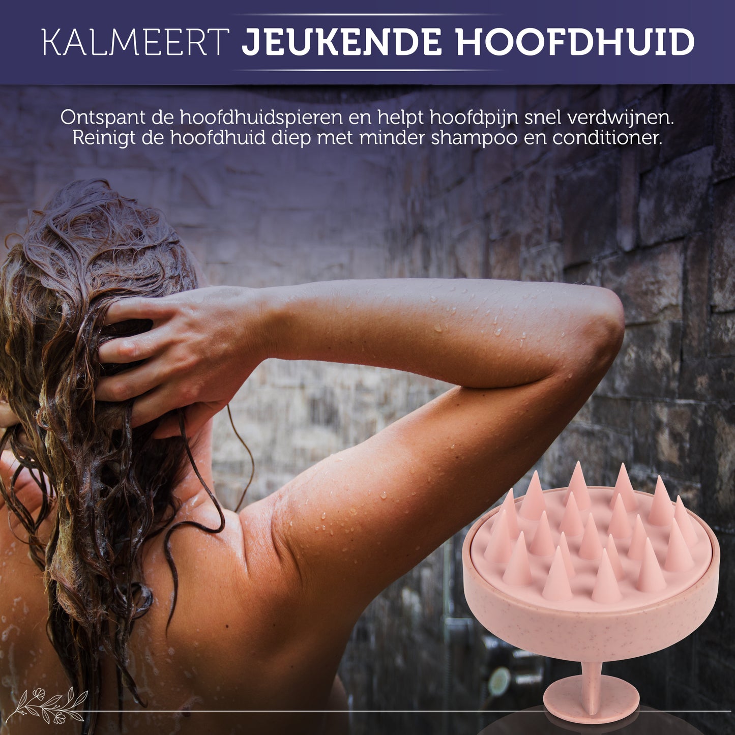 INTER-ESQUE® Scalp Massager - Scalp Brush - Massage Borstel - Roze