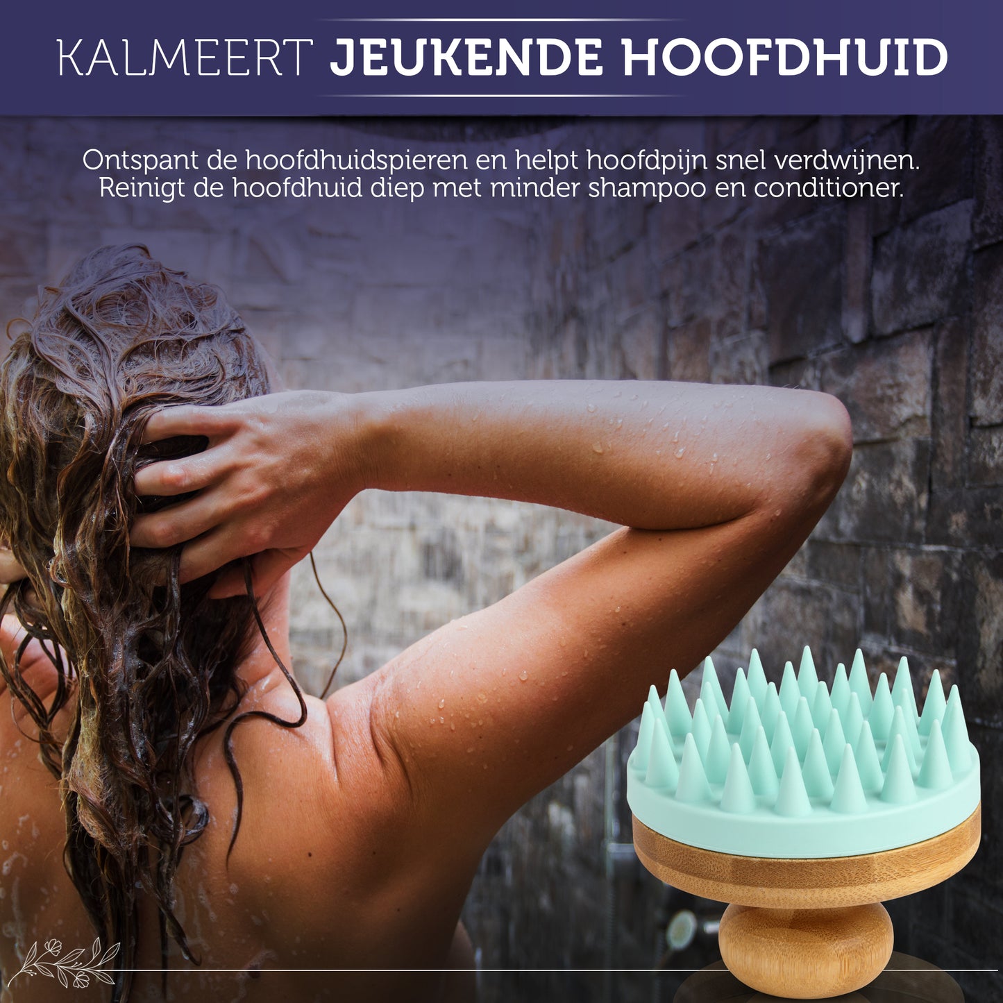 INTER-ESQUE® Scalp Massager - Haarborstel - Scalp Brush - Scalp Scrub - Blauw