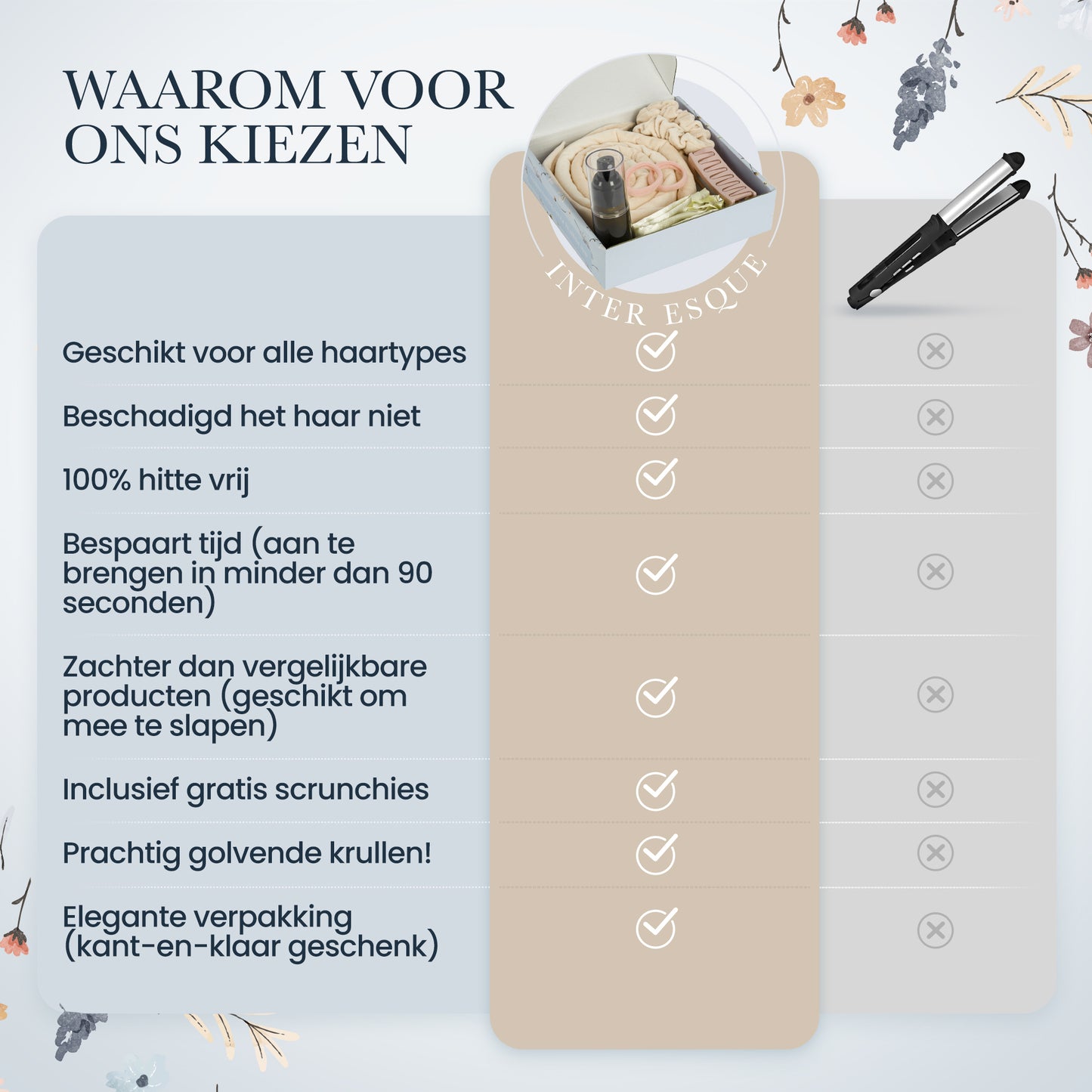 INTER-ESQUE® heatless curls - complete set - beige