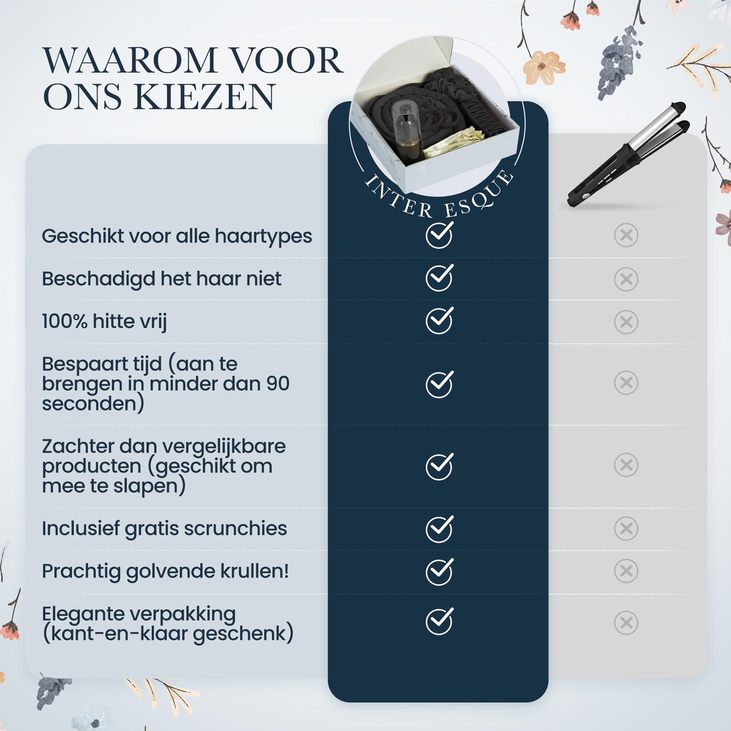 INTER-ESQUE® heatless curls - complete set - zwart