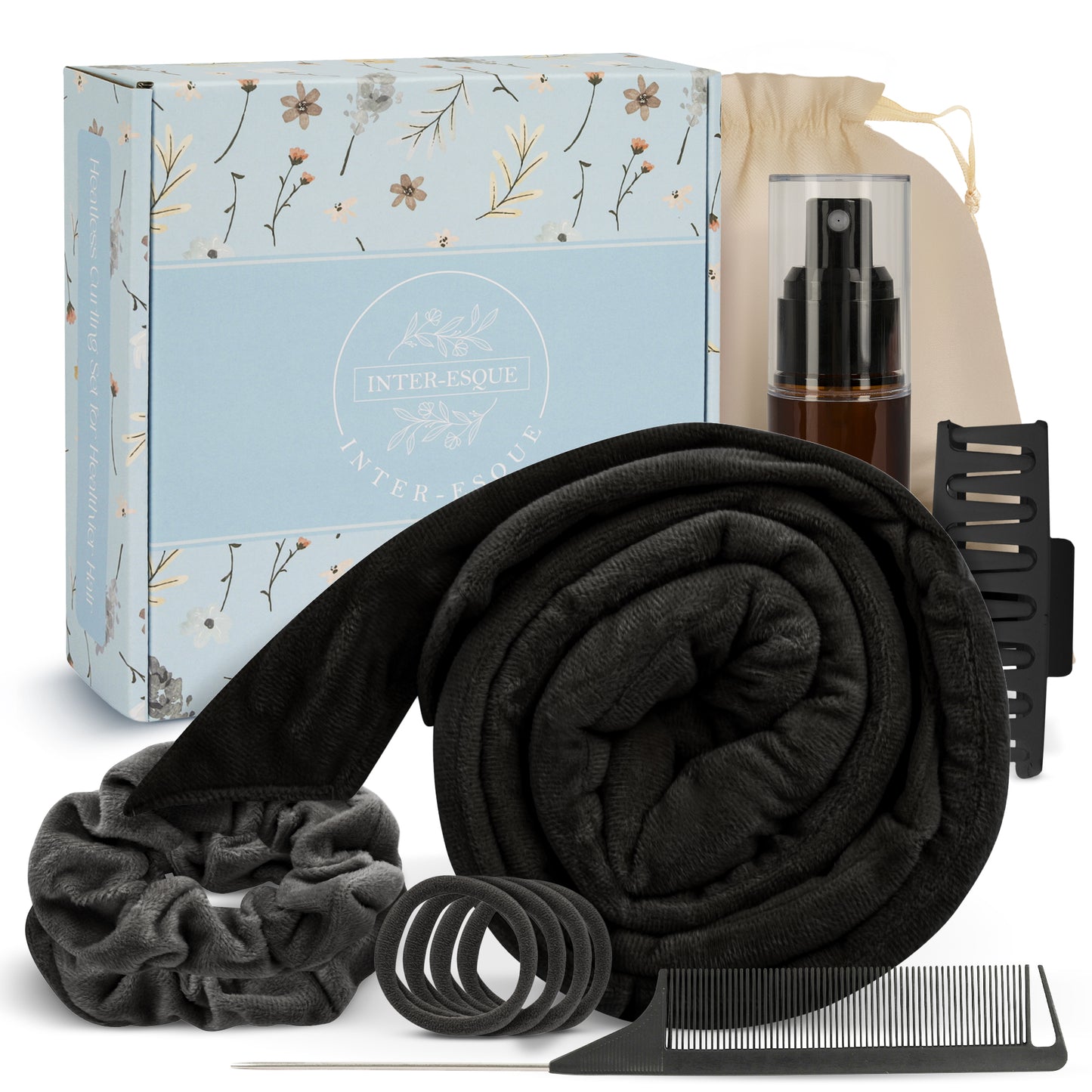 INTER-ESQUE® heatless curls - complete set - zwart