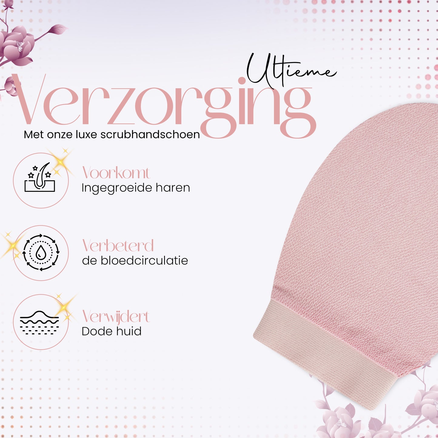 INTER-ESQUE Scrub Handschoen - Exfoliating Glove - Scrub Washand - Roze