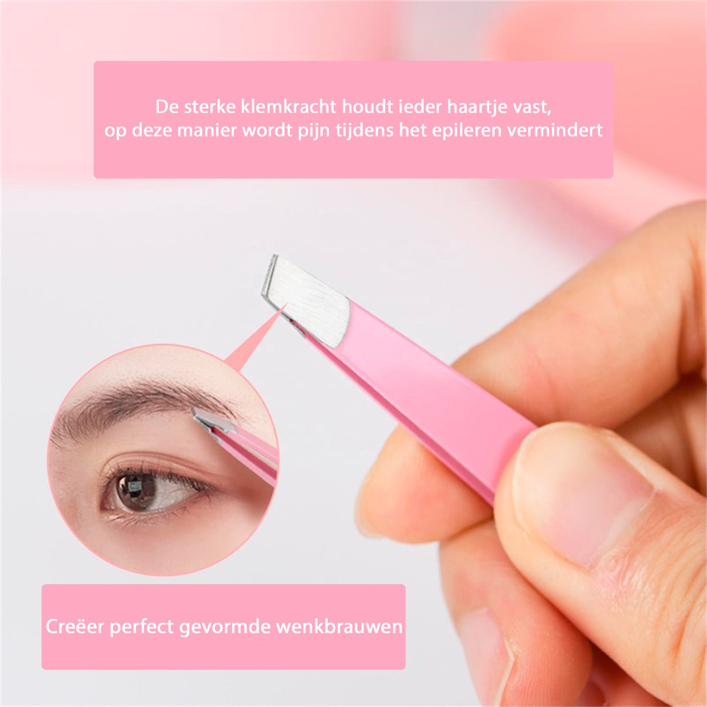 INTER-ESQUE - Epileer pincet - Tweezer - Epileren - Roze - INTER-ESQUE