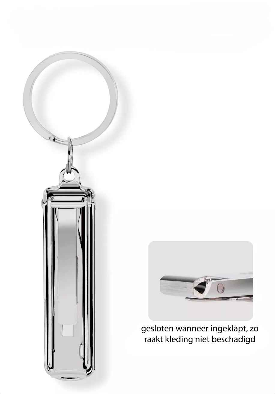 INTER-ESQUE Nagelknipper Sleutelhanger - Met Nagelvijl - Zilver - INTER-ESQUE