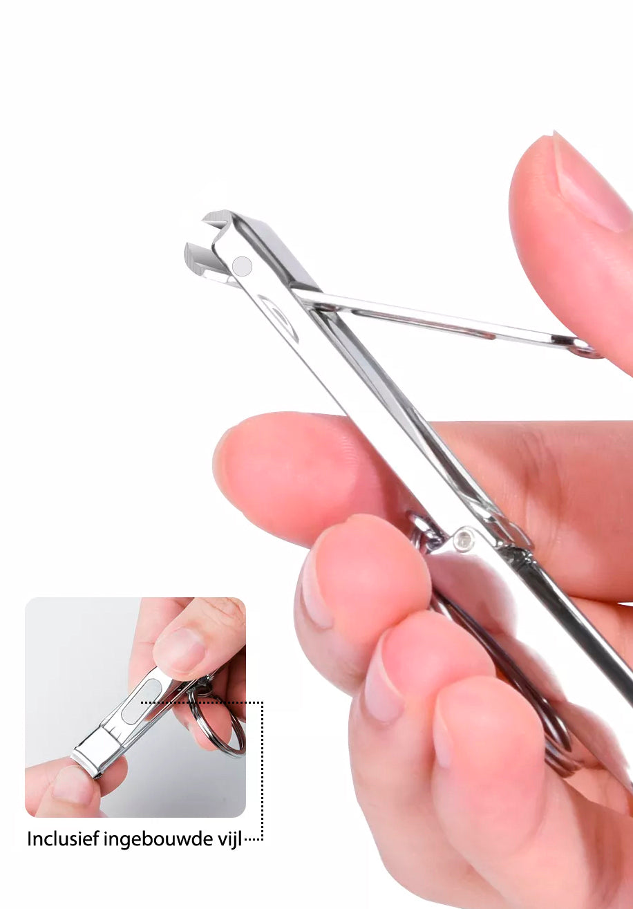 INTER-ESQUE Nagelknipper Sleutelhanger - Met Nagelvijl - Zilver - INTER-ESQUE