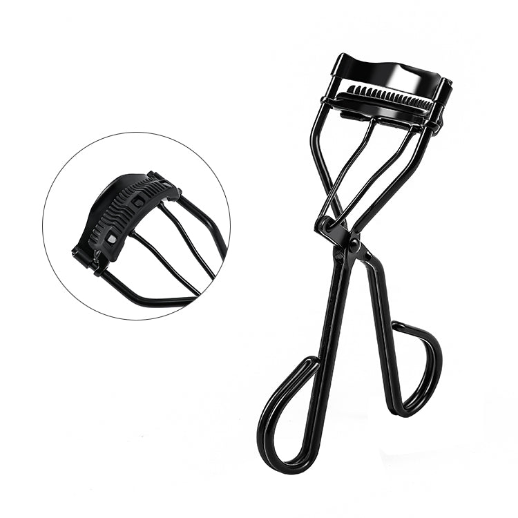 INTER-ESQUE® Wimperkruller - Eyelash Curler + 3x Gratis Extra Siliconen Pad & 3x Extra Kam - Zwart - INTER-ESQUE