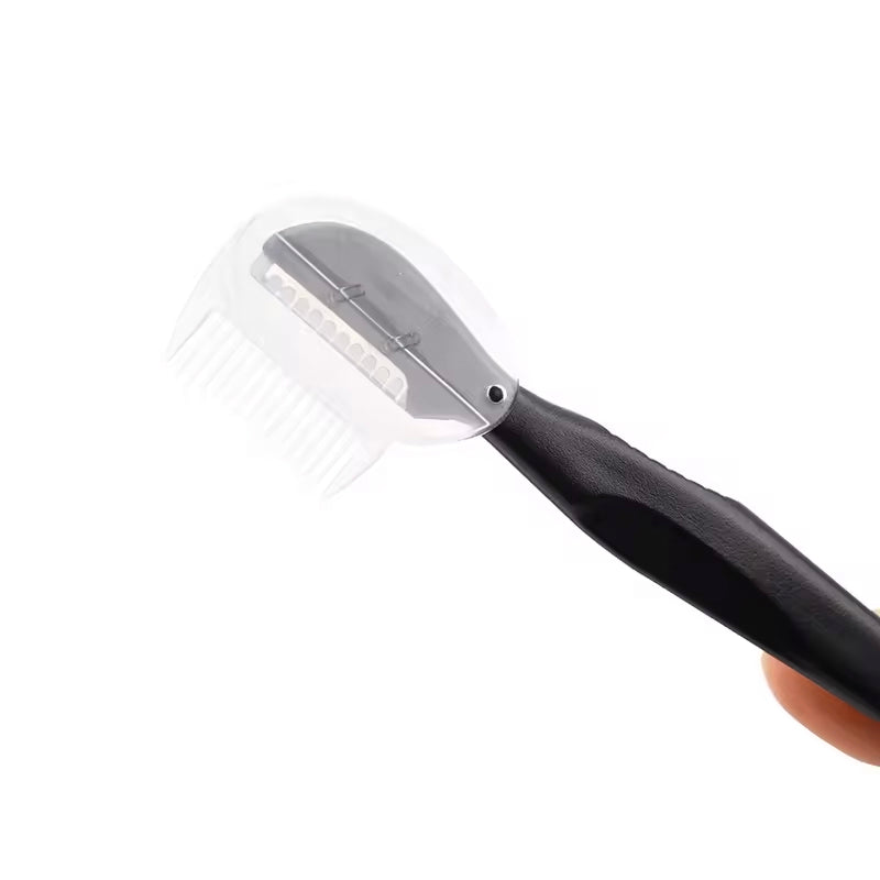 INTER-ESQUE Wenkbrauw Mesje - Dermaplaning - Scheermesjes Gezicht - Wenkbrauw Scheermesje - Eyebrow Razor - Wenkbrauw Kam - 3 Stuks - Zwart