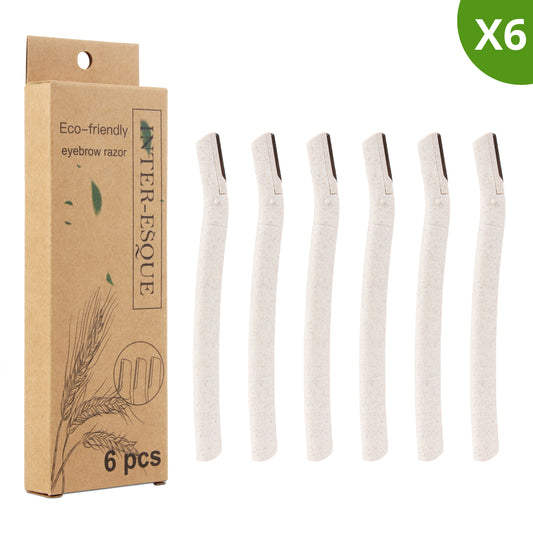INTER-ESQUE Wenkbrauw Mesje - Eyebrow Razor - Dermaplaning - Scheermesjes Gezicht - Wenkbrauw Scheermesje van Tarwestro - 6 Stuks - Klein