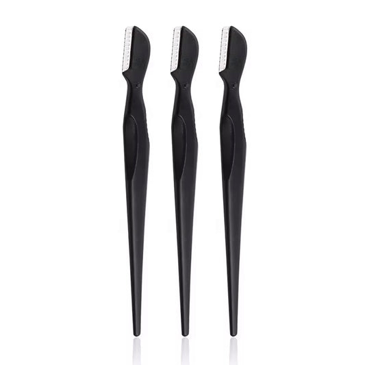 INTER-ESQUE Wenkbrauw Mesje - Dermaplaning - Scheermesjes Gezicht - Wenkbrauw Scheermesje - Eyebrow Razor - Wenkbrauw Kam - 3 Stuks - Zwart