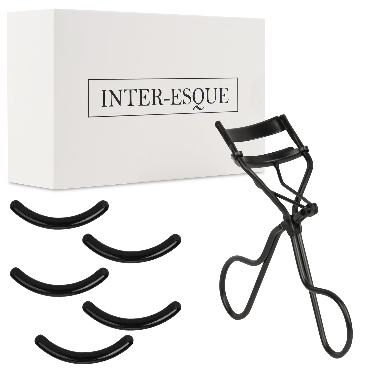 INTER-ESQUE® Wimperkruller + 5x Gratis Extra Siliconen Pad - Zwart