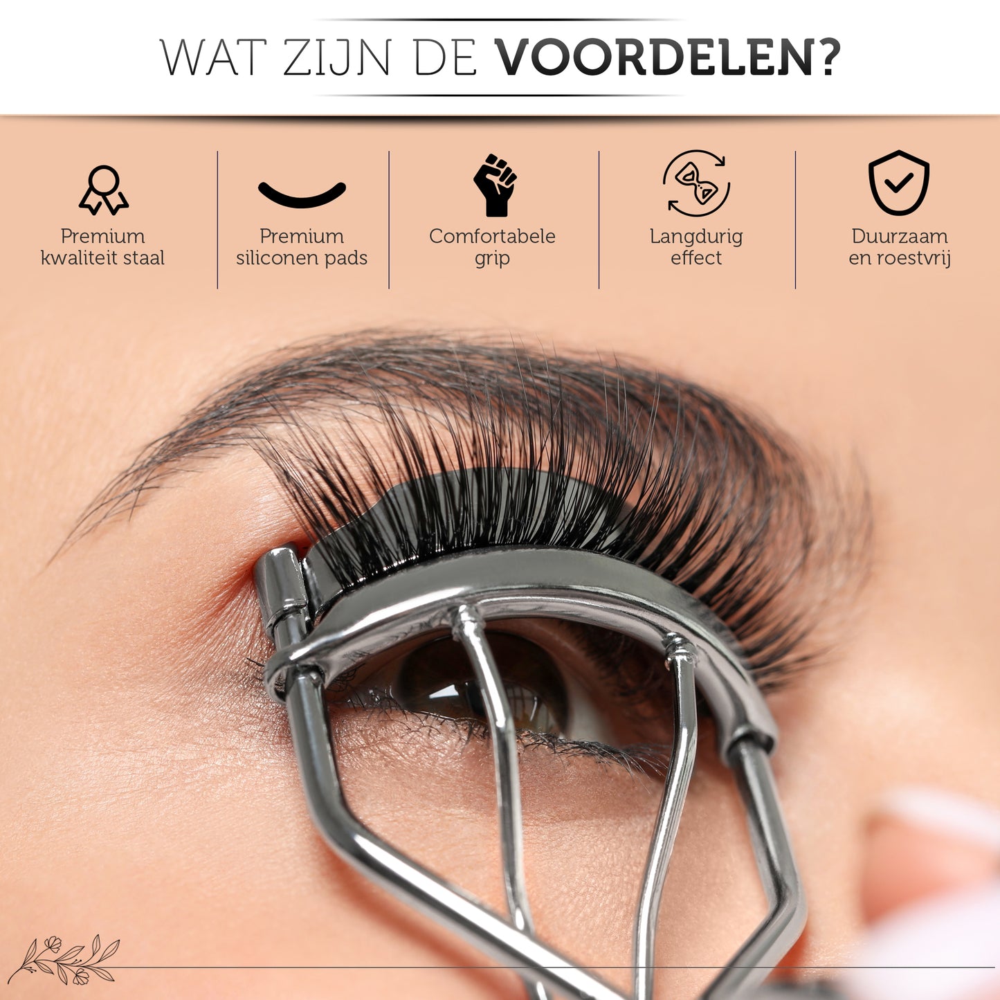 INTER-ESQUE® Wimperkruller - Eyelash Curler + 5x Gratis Extra Siliconen Pad - Zilver