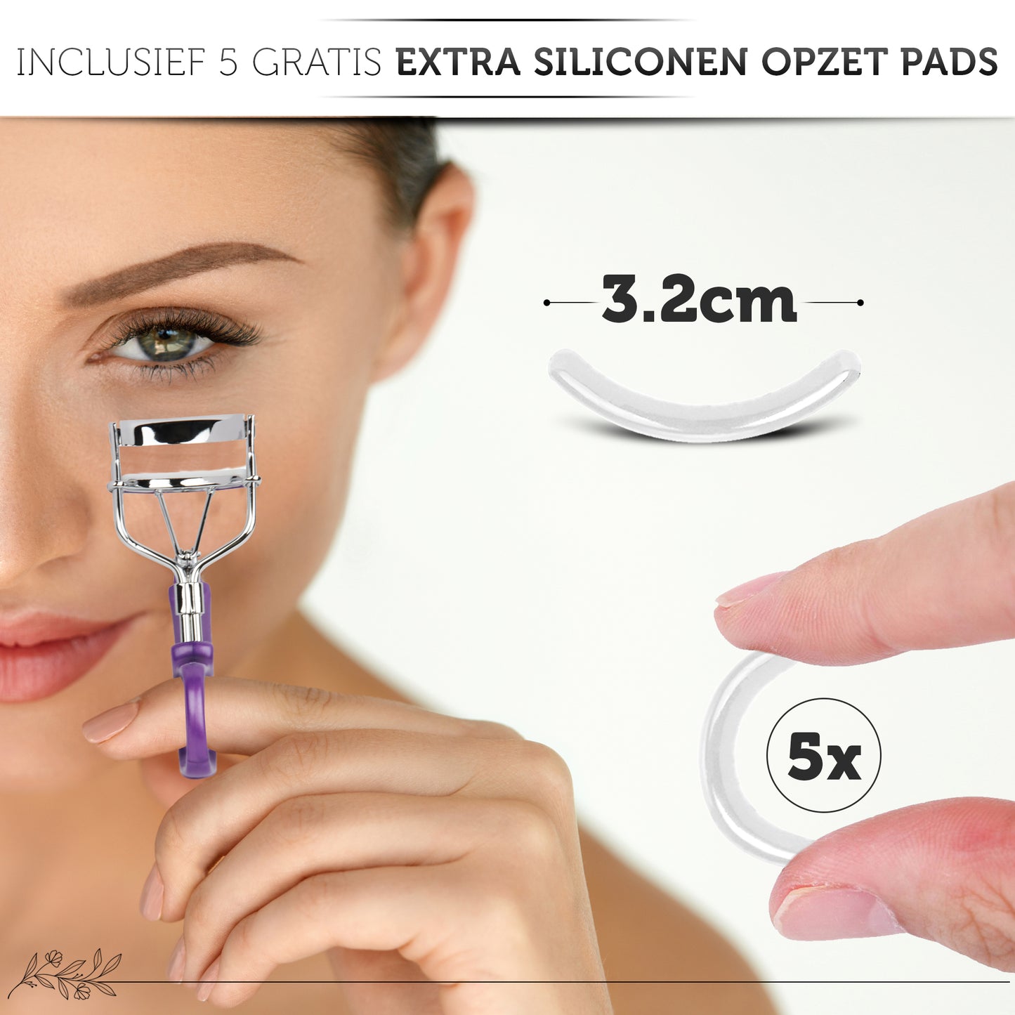 INTER-ESQUE® Wimperkruller - Eyelash Curler + 5x Gratis Extra Siliconen Pad - Paars