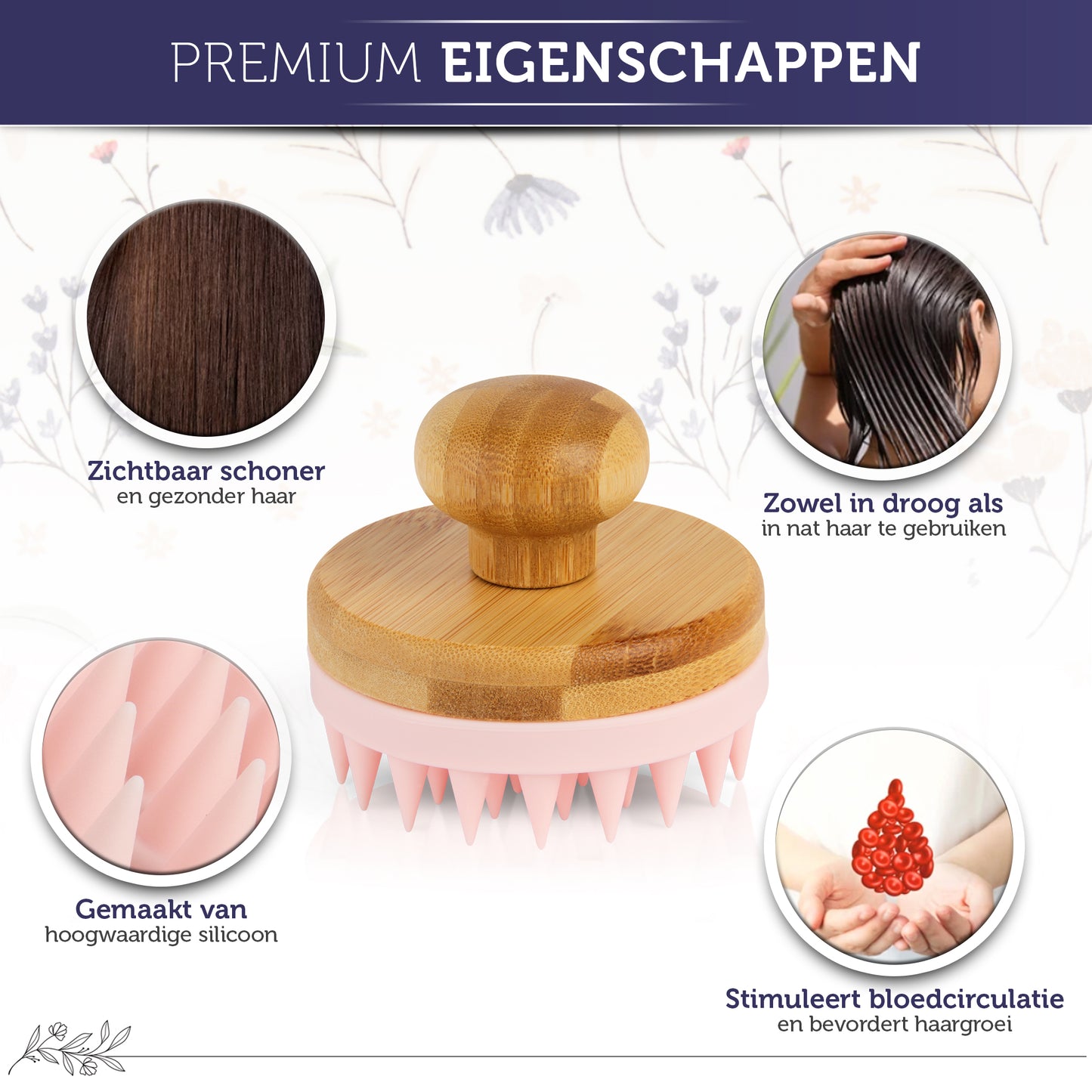 INTER-ESQUE® Scalp Massager - Haarborstel - Scalp Brush - Scalp Scrub - Roze
