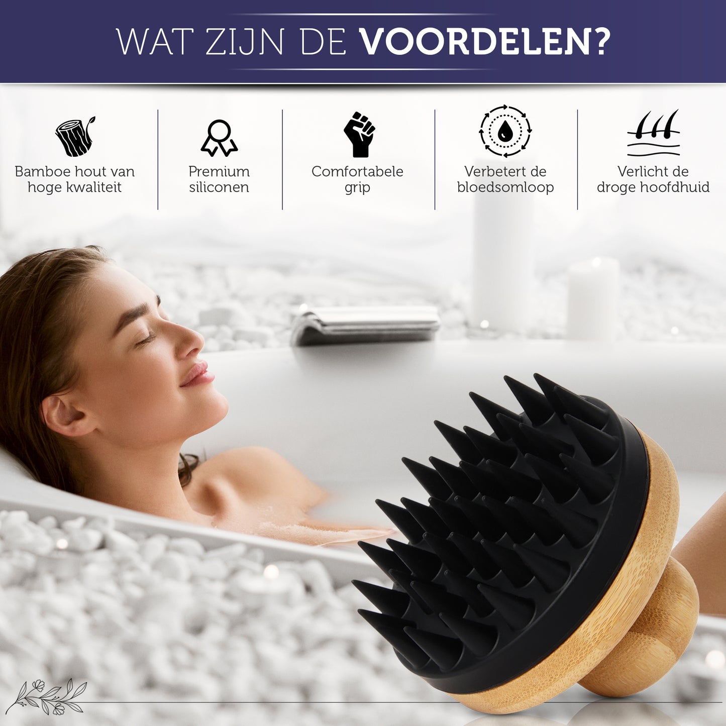 INTER-ESQUE® Scalp Massager - Haarborstel - Scalp Brush - Scalp Scrub - Zwart