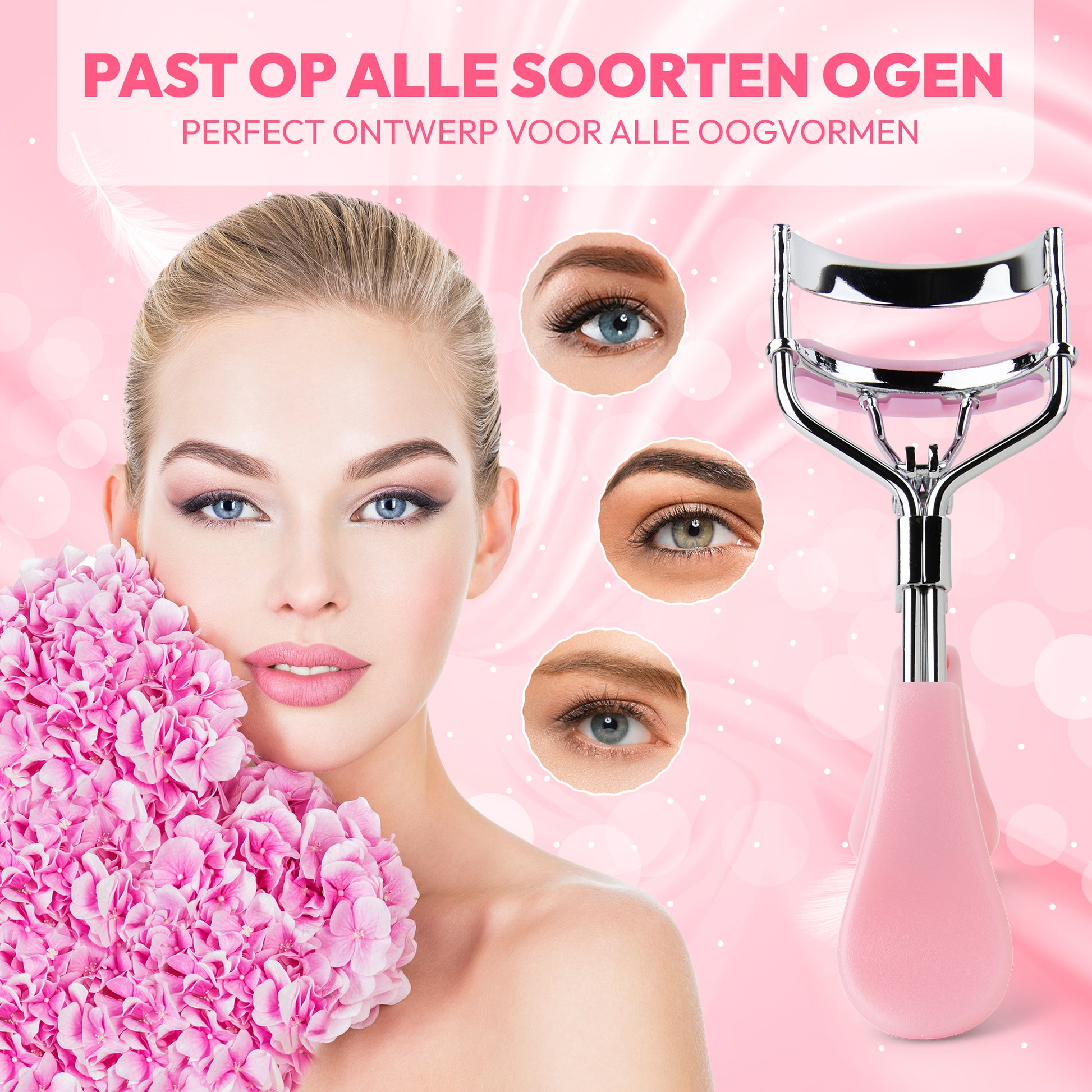 INTER-ESQUE® Wimperkruller - Eyelash Curler + 5x Gratis Extra Siliconen Pad - Roze - INTER-ESQUE