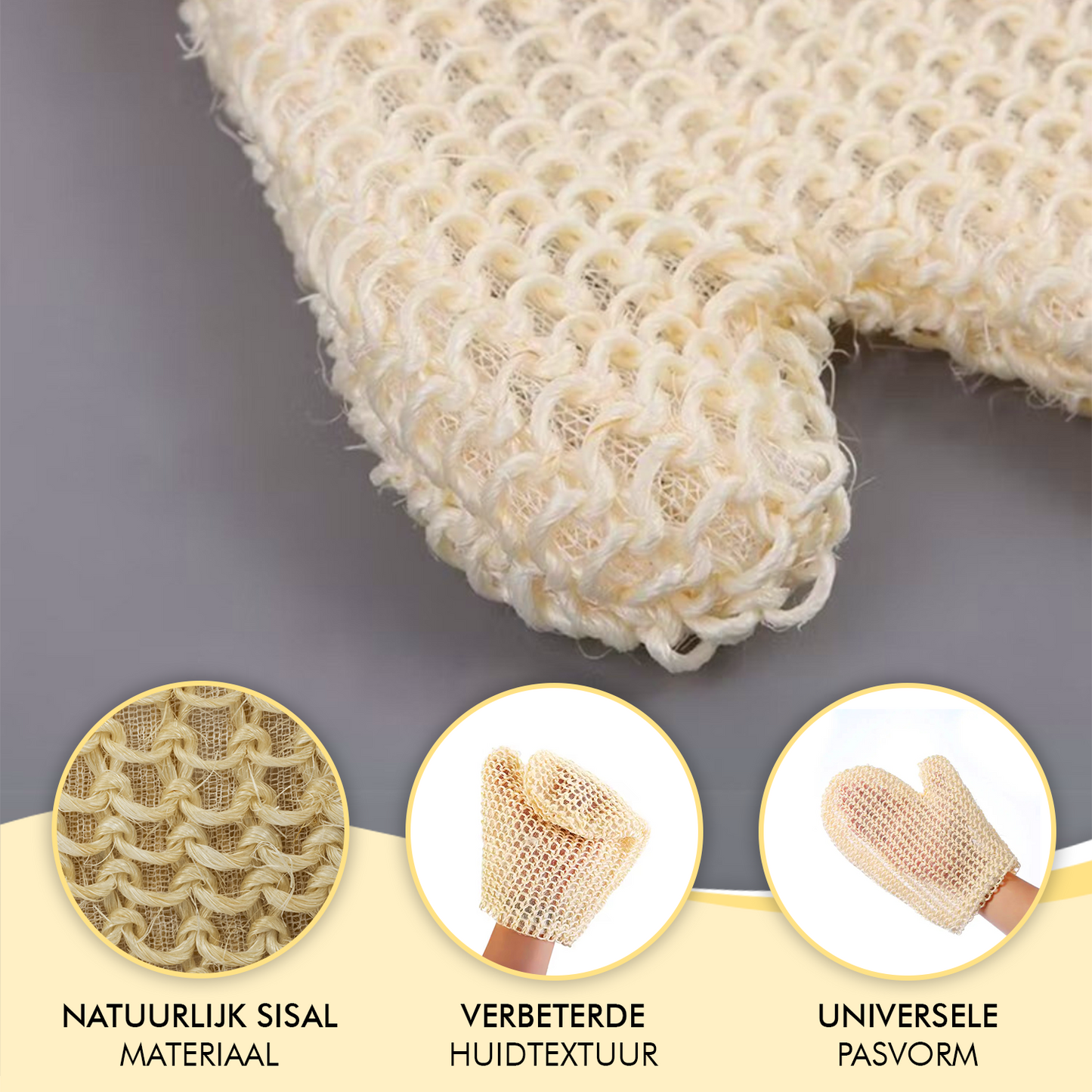 INTER-ESQUE Scrub Handschoen - Exfoliating Glove - Sisal