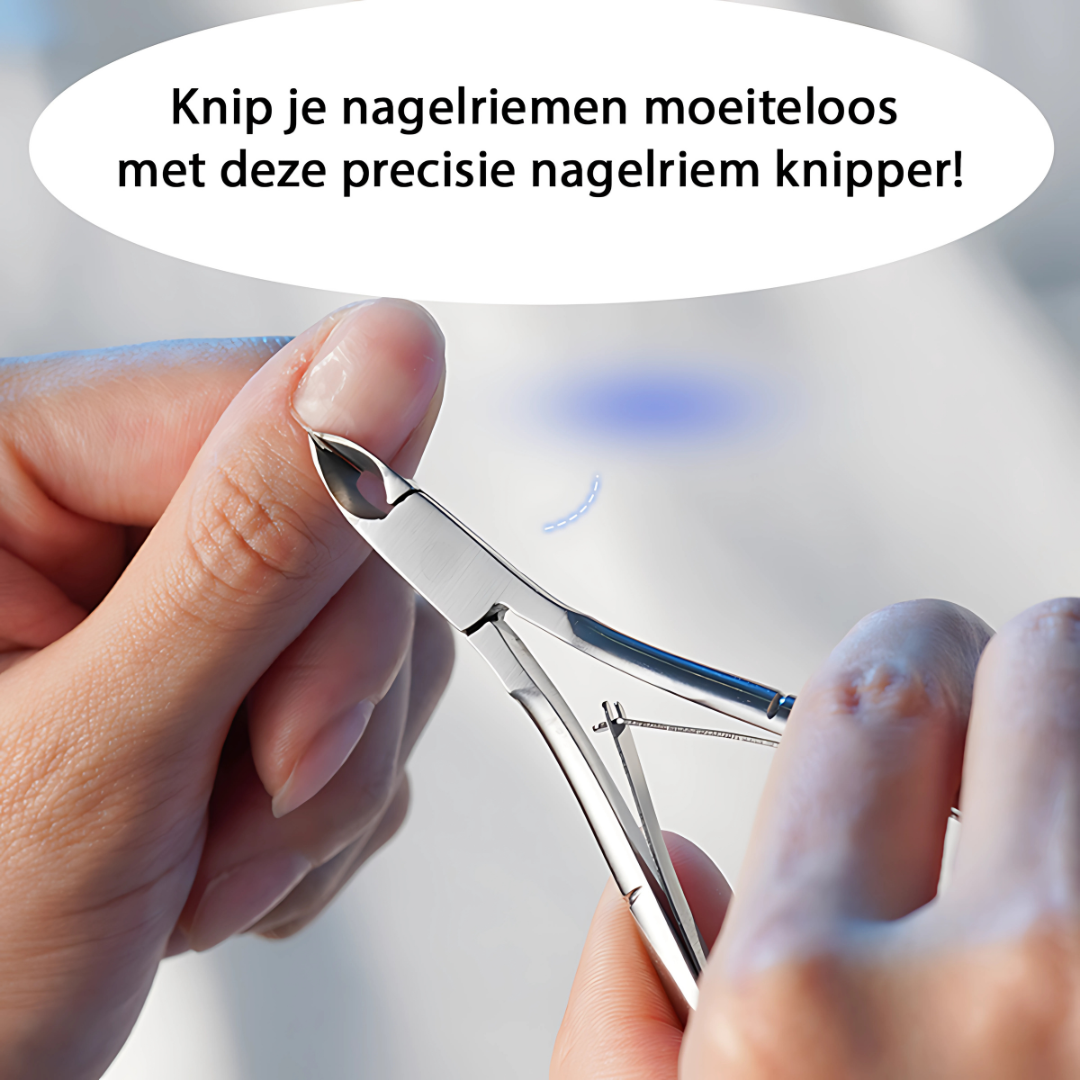 INTER-ESQUE Nagelriem Knipper Set - Nagelriem Verwijderaar - Nagelriem Duwer - Bokkenpootje Nagels - Cuticle Remover - Cuticle Pusher - Zilver